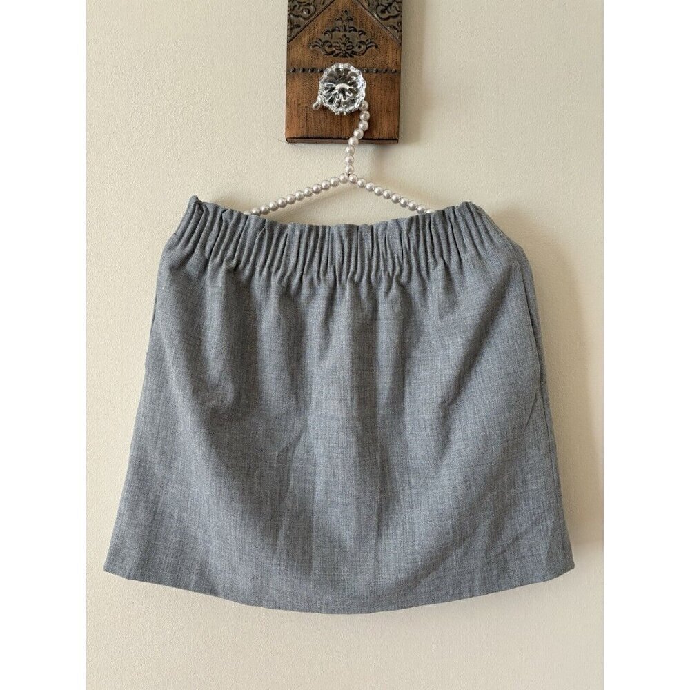 JCrew Mercantile Womens Size 6 Gray Pull On Skirt Pockets Elastic Waist